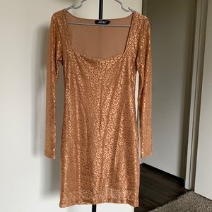 Gold Cheetah Print Dress